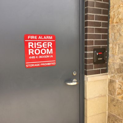 Regulatory Fire Riser Room Sign