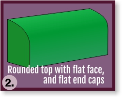 Rounded top flat face awning