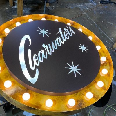 Clearwaters Lighted Sign Chasing light logo sign