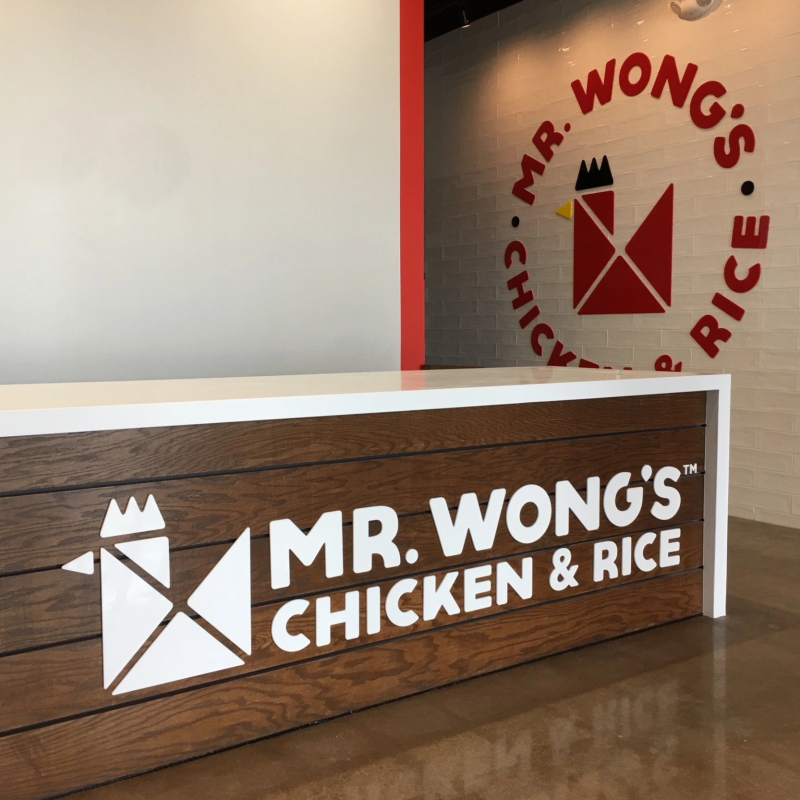 acrylic logo for restaurant counter